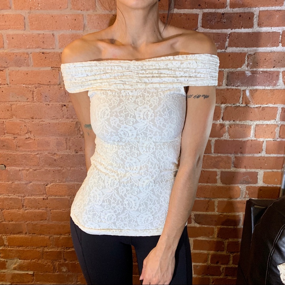 Versatile Victoria’s Secret white lace shirt